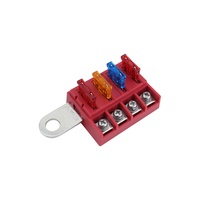 Bloc de fusibles à lame 4 Cricuit ST avec couvercle transparent pour borne de batterie, idéal pour voitures, bateaux et camping-cars
