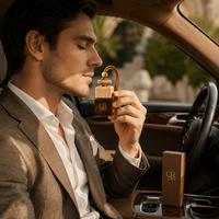 Diffuseur de parfum pour voiture 8ml 10ml avec couvercle en bois, flacon en verre transparent pour parfum de voiture, diffuseur d'arômes