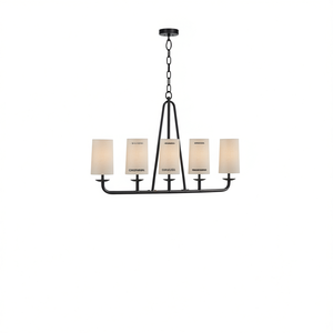 <b>5</b> <b>Light</b> Linear <b>Chandelier</b> Modern Indoor Lighting LED Warm White 3500K Metal Body Steel Construction - Product Image 1