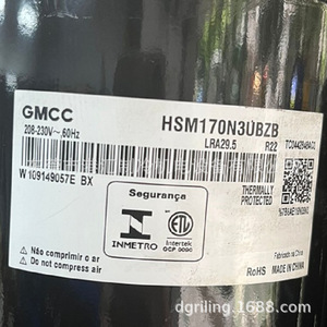 คอมเพรสเซอร์ทำความเย็น Gmcc Hsm170n3ubzb 208-230V 60Hz เฟสเดียว ป้องกันความร้อน ผลิตในประเทศจีน - Product Image 1