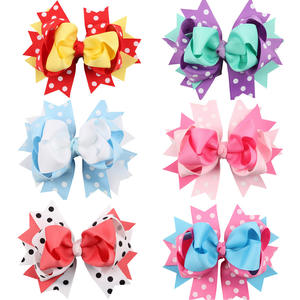 Barrettes pour bébés filles : Grands nœuds en ruban avec <span class=keywords><strong>strass</strong></span> brillants, couleurs acidulées - Product Image 2