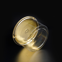 Boîte de rangement pour gâteau rond en plastique PET de qualité alimentaire coréen, jetable, dorée, en forme de dôme