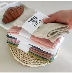 Sürdürülebilir keten kare ince beyaz bez yemek peçeteleri hızlı kuru kurulama bezi mutfak masa peçete bez düz tasarım düğün için - Product Image 2