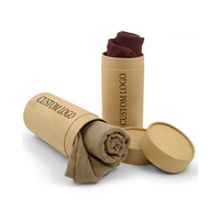 À la mode recyclé noir Kraft Tubes conteneur boîte ronde t-shirt carton vêtements écharpe cylindre papier emballage avec fenêtre
