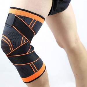 पेशेवर 3 डी बुना हुआ इलास्टिक नायलॉन संपीड़न घुटने की आस्तीन सुरक्षात्मक घुटने के निशान हटाने योग्य पट्टियाँ कस्टम लोगो के साथ - Product Image 6