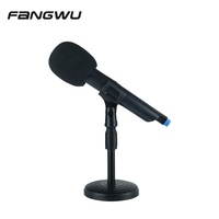 2021 Support de Microphone à Base ronde, en métal, support de Table de bureau avec Clip