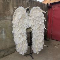 Vente en gros de véritable décoration déguisement aile rose longue grande plume d'autruche blanche adulte ailes d'ange pour la fourniture de fête