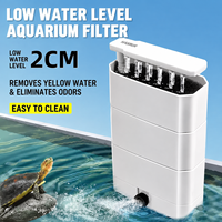Filtre d'aquarium à faible niveau d'eau, aspiration puissante du fond, pompe de filtration silencieuse, biofiltration pour aquarium de tortues, crevettes, betta