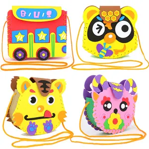귀여운 만화 수제 가방 바느질 DIY 가방 EVA 펠트 몬테소리 학습 어린이를위한 교육 장난감