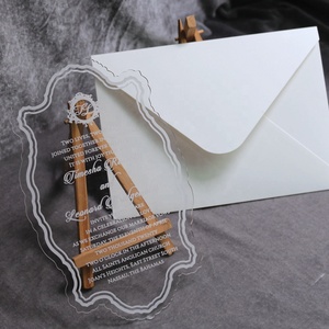 Cartes d'invitation de <span class=keywords><strong>mariage</strong></span> en sérigraphie blanche spéciale avec enveloppe <span class=keywords><strong>simple</strong></span> blanche - Product Image 1