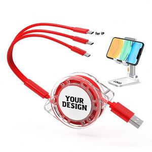 Cable de Carga 3 en 1 con Logotipo Personalizado para Teléfono Móvil con Puertos Micro-USB y Tipo-C, Venta al Por Mayor - Product Image 1