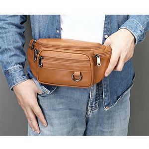 Sac banane rétro en cuir véritable pour homme, idéal pour la randonnée et les activités de plein air – Livraison directe - Product Image 2