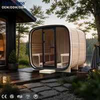 Sauna extérieur carré sans poutres, sauna à double étage, vente directe d'usine en gros