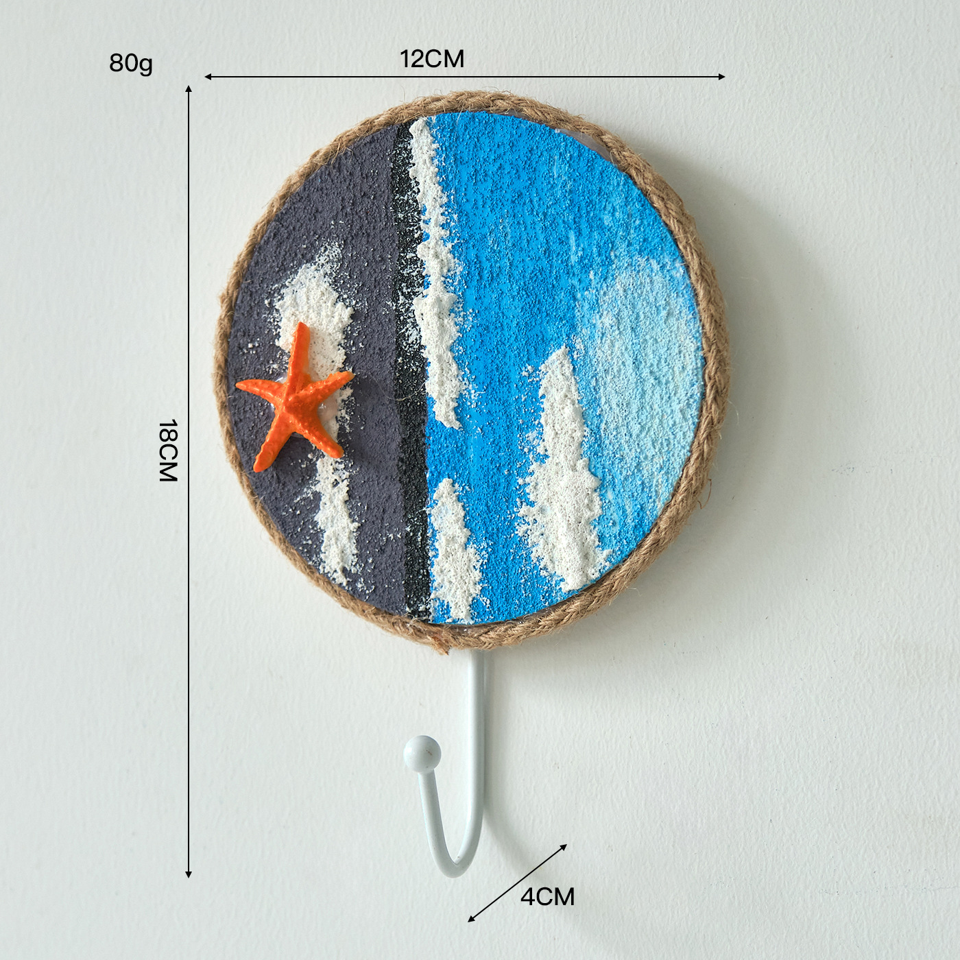 Round single hook dark blue