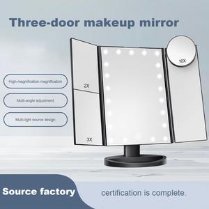 2025 LED Cosmetic Makeup <b>Mirror</b> Foldable 180 Degree Smart Touch Screen Square Hot Selling Desktop <b>Mirror</b> - Product Image 3
