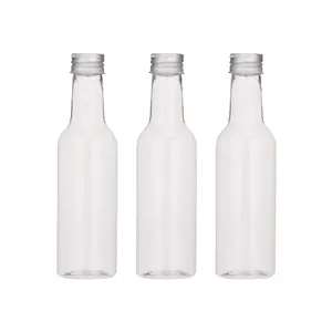 150ml PET Plastic Long Neck Vodka Gin Rum Package Whisky Wine Beverage Drinking Bottles With Aluminum Cap