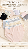 Al por mayor Bragas de mujer sin costuras acanaladas de tiro medio con lazo y letras tejidas, suaves, transpirables, de alta elasticidad, con refuerzo antibacteriano 10A, ODM