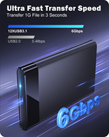 VONN boîtier de disque dur externe USB C 3.1 Gen 2 vers SATA III 6G sans outil pour SSD HDD 7mm 9.5mm 2.5 pouces UASP vente en gros