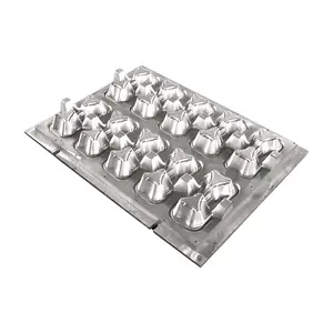 Customized Both Aluminum Molds In Egg Tray Machine Molded Pulp Packaging Tray Pulp Mould For 4 Cups Coffee