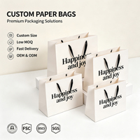Sac cadeau de luxe Allwin Packfactory en carton blanc avec poignée en ruban, logo personnalisé, finition brillante, sac de transport pour le shopping