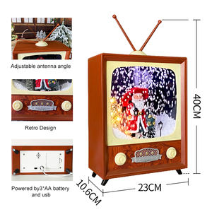 Boîte à musique TV rétro Vintage jouant des chansons <span class=keywords><strong>de</strong></span> <span class=keywords><strong>noël</strong></span> décorations <span class=keywords><strong>de</strong></span> Globe <span class=keywords><strong>de</strong></span> <span class=keywords><strong>neige</strong></span> cadeau tv vintage <span class=keywords><strong>noël</strong></span> - Product Image 3