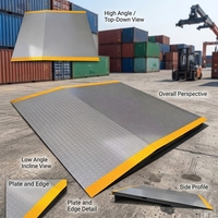 Rampe de chargement robuste en acier pour conteneurs, passerelle de transition entre quai et camion, planche de chargement pour chariot élévateur avec chaîne de sécurité pour entrepôt