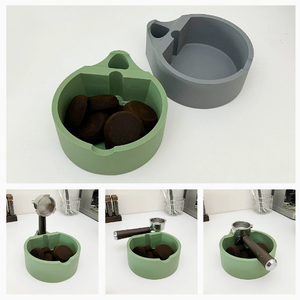 Boîte à café en silicone ronde de grande capacité, base de broyage antichoc de style italien, outil de préparation du café - Product Image 4