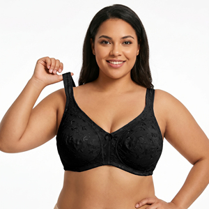 <span class=keywords><strong>Soutien</strong></span>-<span class=keywords><strong>gorge</strong></span> minimisant grande taille sans armatures, couvrance totale, bonnet F, avec ailes latérales en maille brodée, non doublé, pour un confort quotidien – Vente en gros usine - Product Image 6