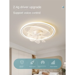 มอเตอร์ทำจากทองแดงบริสุทธิ์มีไฟ LED สำหรับห้องนอนห้องนั่งเล่นพัดลมติดเพดานมีไฟ - Product Image 4