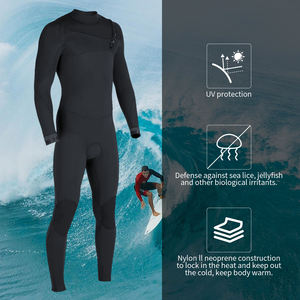 Combinaison de <span class=keywords><strong>surf</strong></span> avec impression de logo personnalisé 4/3 3/4 Combinaison de <span class=keywords><strong>surf</strong></span> en <span class=keywords><strong>néoprène</strong></span> pour adultes avec fermeture éclair sur la poitrine de 3mm Combinaison de plongée pour hommes et femmes - Product Image 4