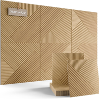Panneaux muraux acoustiques en feutre à grain de bois 3D personnalisés, en fibre de polyester, insonorisants et décoratifs pour bureau, maison, hôtel, studio