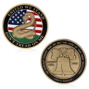 Wholesale US Rattlesnake Bronze Coin Marine Corps Gadsden Flag Commemorative Coin
