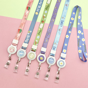 Cordón retráctil de dibujos animados personalizado, correa de cuello con impresión por sublimación, de tela de poliéster con logotipo personalizado - Product Image 1