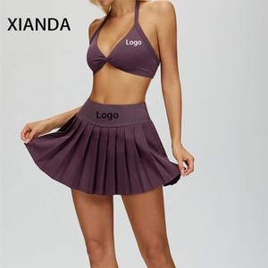XIANDA OEM, soutien-gorge de sport à bretelles, logo personnalisé, taille plus, pour femmes, avec poche, jupes de tennis, ensembles de yoga athlétiques, fitness - Product Image 3