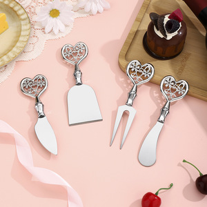Cheese <b>Knife</b> Set Stainless Steel Heart Design Cake <b>Bread</b> Scraper Kitchen Tools For Serving - Product Image 2
