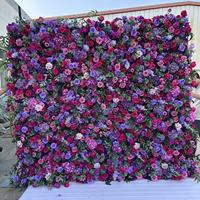 Mur de fleurs artificielles en soie vert clair et blanc 8*8 pieds, fait main par IFG, pour la décoration de mariage, Noël, Thanksgiving, Pâques
