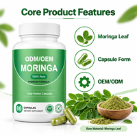 OEM ODM Kapsul Daun Moringa Bubuk Moringa Suplemen Diet Herbal Label Pribadi Produsen Kustom Pabrik Grosir Pabrik Manufaktur