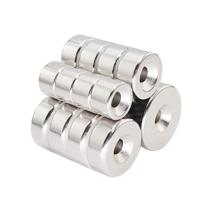Imanes de agujero avellanado de tierras raras de neodimio de anillo redondo potente N52 personalizados uso Industrial con servicio de procesamiento de corte - Product Image 1