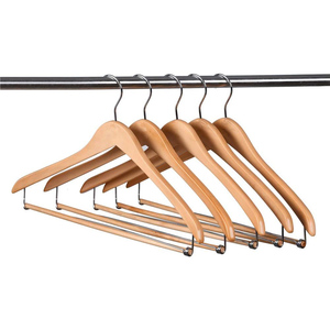 Wardrobe Space Saving Single Tier Anti-Slip Wooden Clothes Hanger with Premium Display for Clothing and Bags - Product Image 3