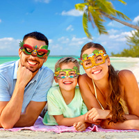 Nouvelles lunettes de fête hawaïennes accessoires Photo flamants roses ananas été plage carnaval amusant lunettes Photo