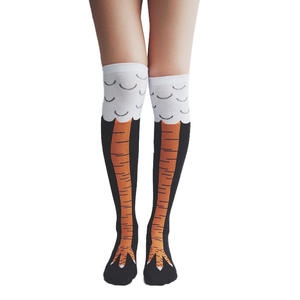 Envío Directo invierno otoño mujer 3D pollo estampado divertido dibujos animados muslo alto calcetín moda lindo señoras fino dedo del pie <span class=keywords><strong>pies</strong></span> Calcetines - Product Image 6