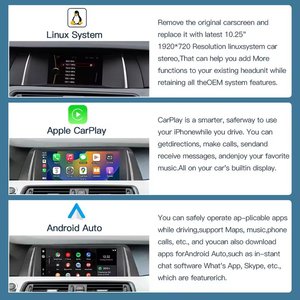 Pantalla <span class=keywords><strong>Multimedia</strong></span> de 10,25 "para BMW 5 Series F10 F11 2011-2017 CIC NBT Pantalla táctil Inalámbrica Carplay Linux - Product Image 3