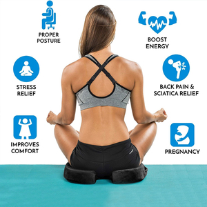 Coussin de siège orthopédique en mousse à mémoire de forme en U, amélioré au gel, antidérapant, à pois, amovible et lavable, pour soutien coccyx et lombaire - Product Image 4