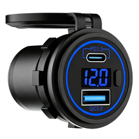 Pengisi Daya USB untuk Mobil Car Charger IP65 Dual USB Type C & USB-A Ports 12V 24V Soket Pengisi Daya USB Mobil