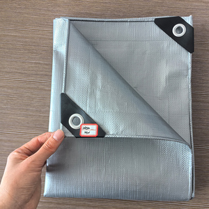 قماش مشمع من البولي إيثيلين عالي الكثافة (HDPE) مخصص من مصنع صيني، مقاوم للماء للاستخدام الخارجي، مطلي باللون الفضي، متين وعالي الجودة. - Product Image 1