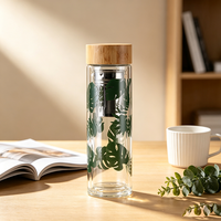 Bouteille isotherme en verre de 450 ml (15 oz) pour thé, café, eau infusée aux fruits