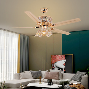 Ventilateur de plafond LED intelligent en fer avec télécommande, 5 pales, 5 vitesses, blanc chaud, intensité variable, moteur DC silencieux de 52 pouces, vente en gros - Product Image 3