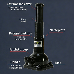 Cric mécanique à vis industriel à double section, à manivelle, vertical, extensible, <span class=keywords><strong>de</strong></span> 2 tonnes, pour l'entretien - Product Image 6