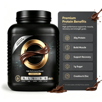 Poudre de protéines de qualité supérieure à marque privée, saveur chocolat, complément de récupération musculaire pour la remise en forme, OEM, MOQ 50 boîtes
