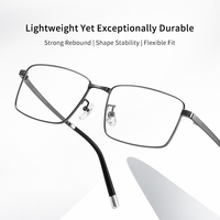 Gafas Unisex de Titanio con Montura Completa Rectangular, Anti Luz Azul, Recicladas para Uso Diario, Protección para Pantalla de Ordenador